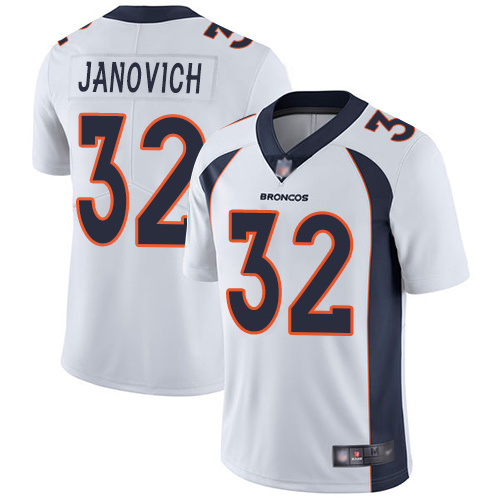 Men Denver Broncos 32 Andy Janovich White Vapor Untouchable Limited Player Football NFL Jersey
